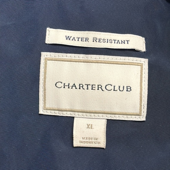 NWT Charter Club Water-Resistant Hooded Anorak Jacket - Navy - Picture 7 of 8
